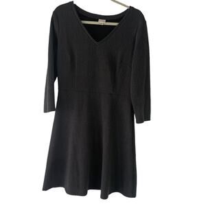 Merona Women's Size Medium Black Houndstooth Knee Length Dress